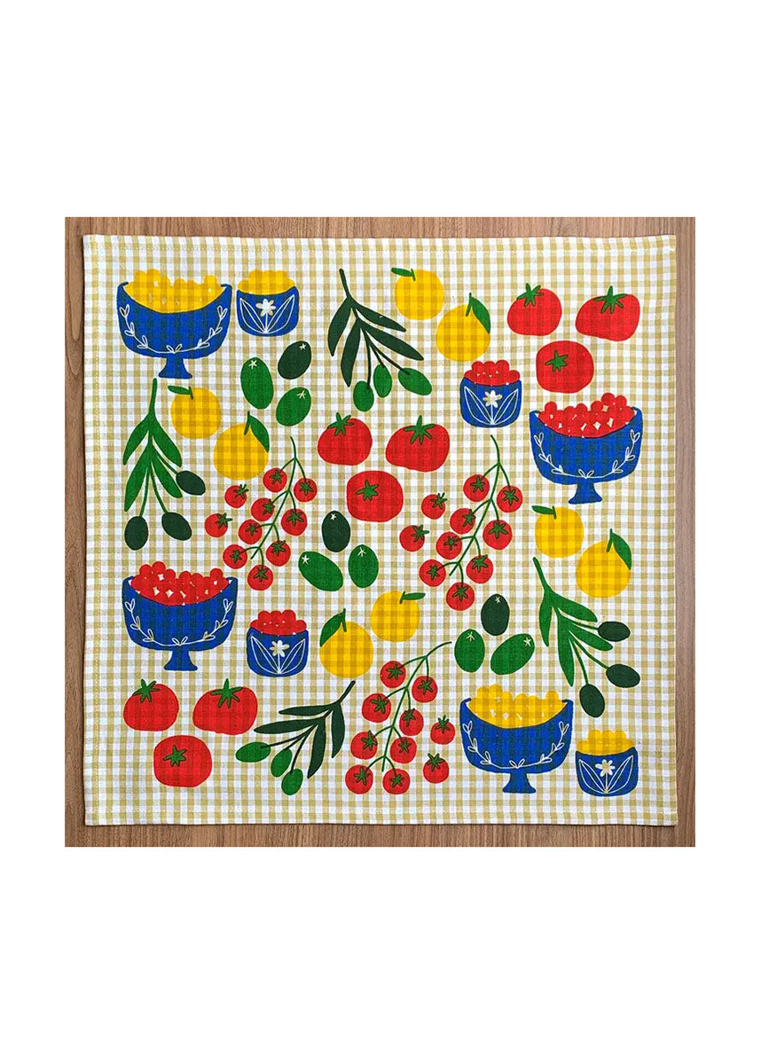 Mangia! Gingham Tea Towel