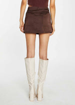 Jaya Cargo Satin Mini Skirt - Brown