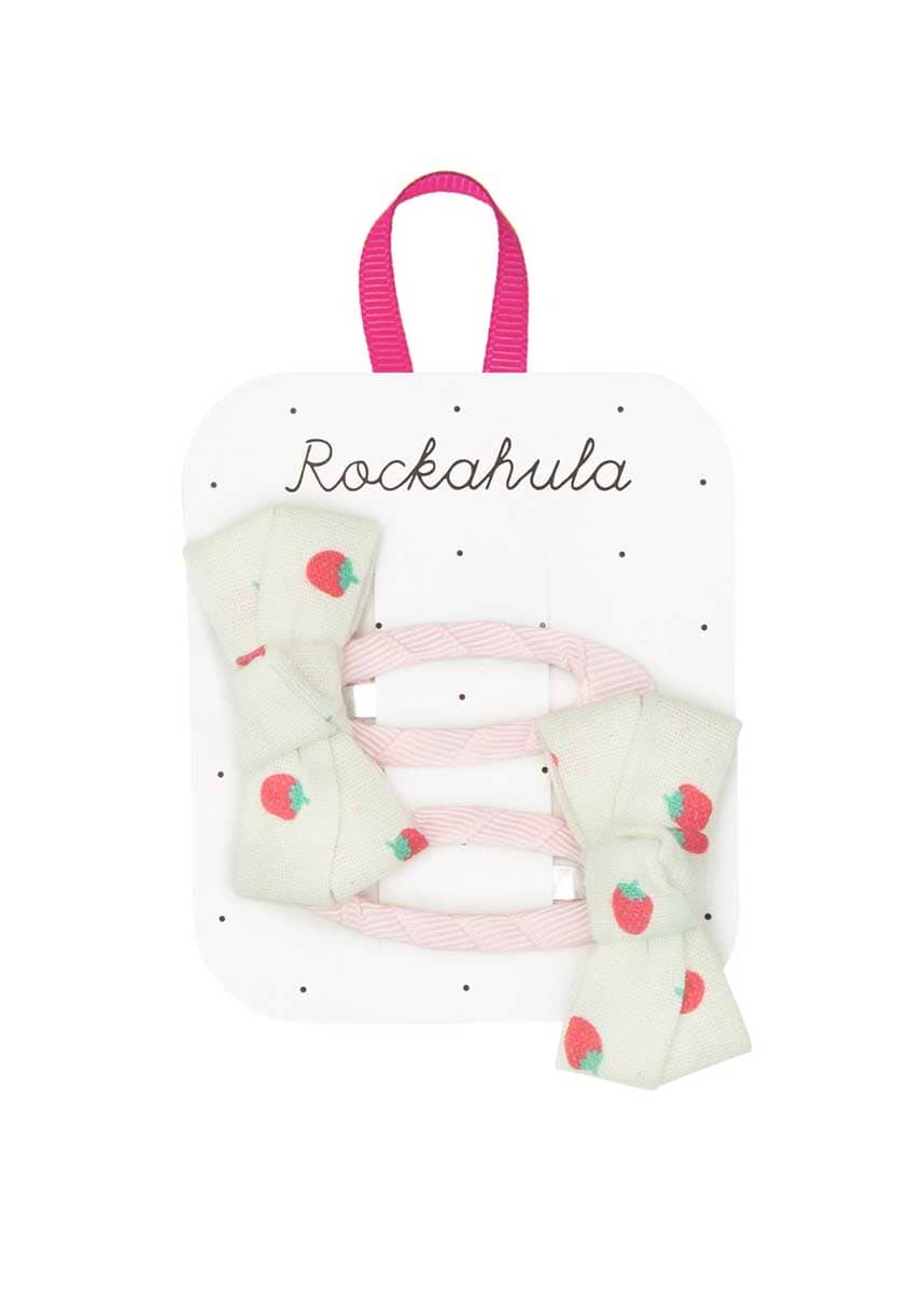 Strawberry Twisty Bow Clips