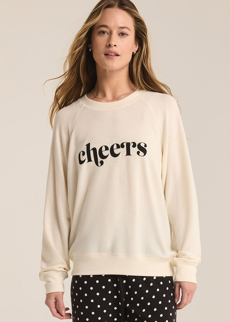 Cassie Cheers Long Sleeve Top - Sea Salt