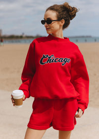 Chi Script Sweatshort - Red