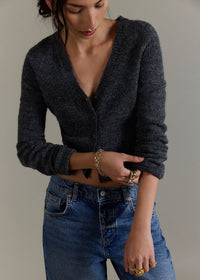 School Girl Cardi - Charcoal Heather