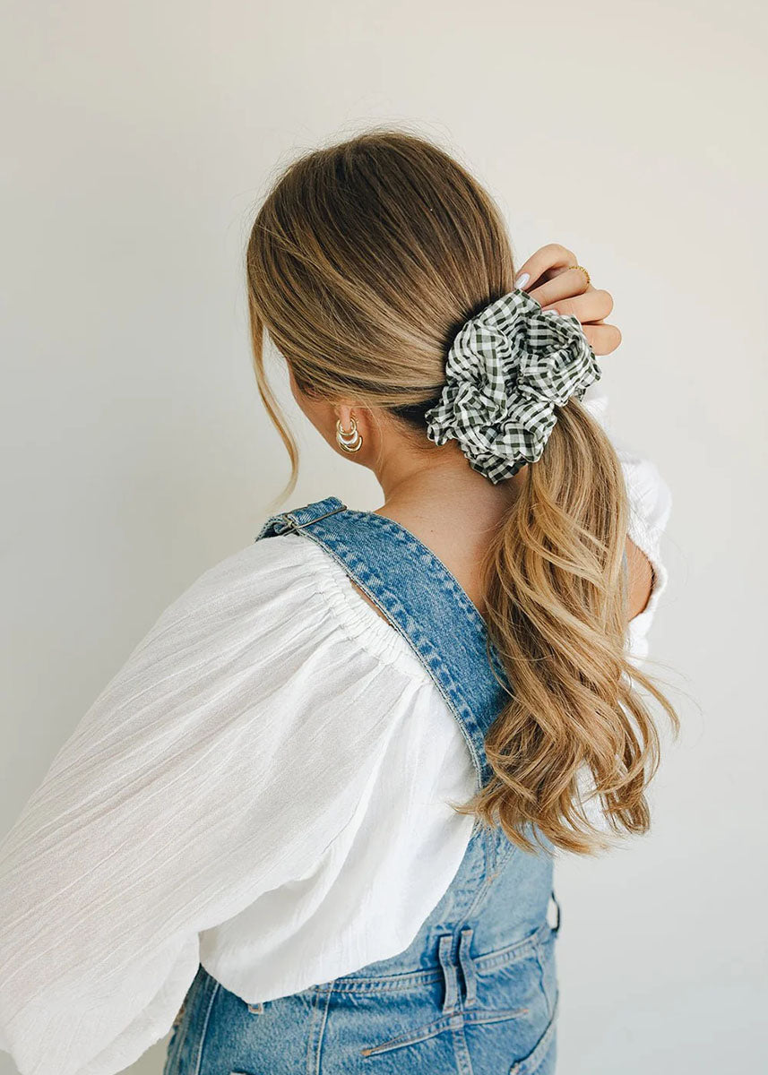 Jumbo Gingham Scrunchie - Aspen