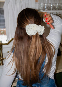 Jumbo Spotted Scrunchie - Black & White