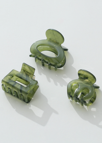Translucent Mini Jade Claw Clip