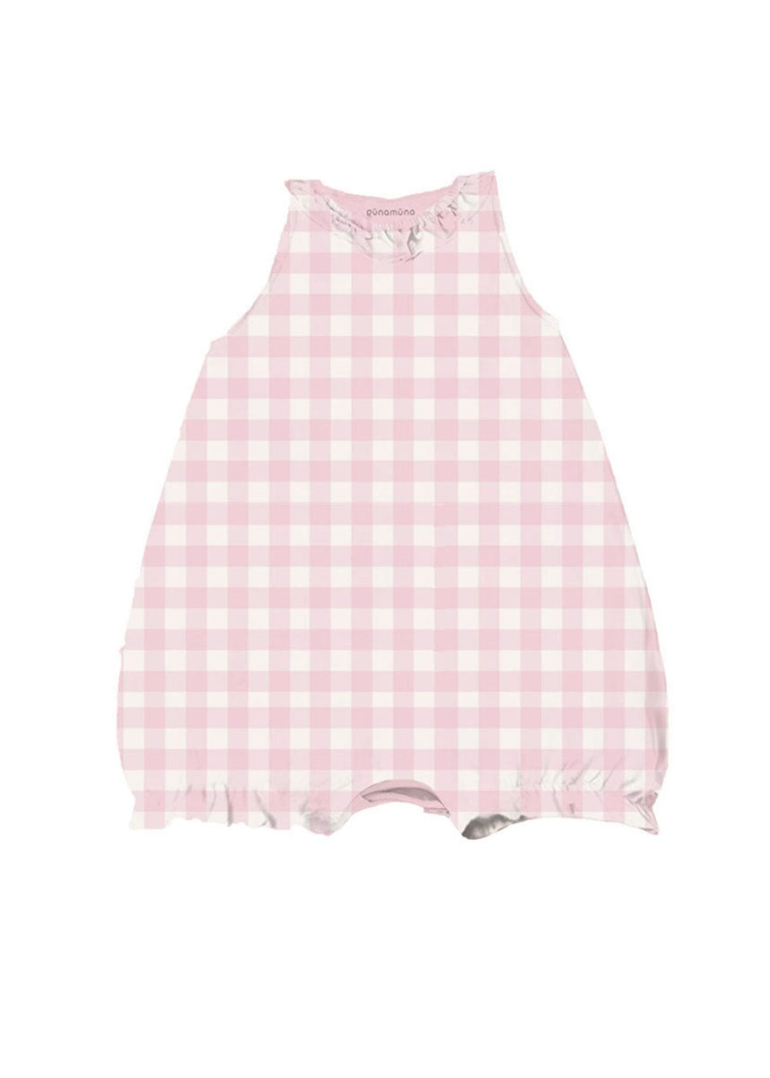 Pink Gingham Bubble Romper