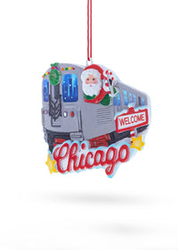 Chicago Santa Train Resin Ornament