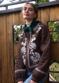 Becky Floral Embroidered Quilted Jacket