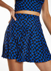 Vanessa Warped Checkerboard Mini Skirt - Blue