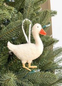 White Goose Felt Ornament