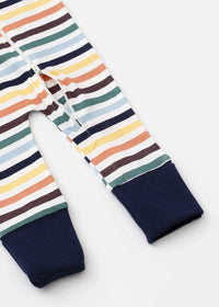 One Piece Zipper Jammies - Fall Stripes