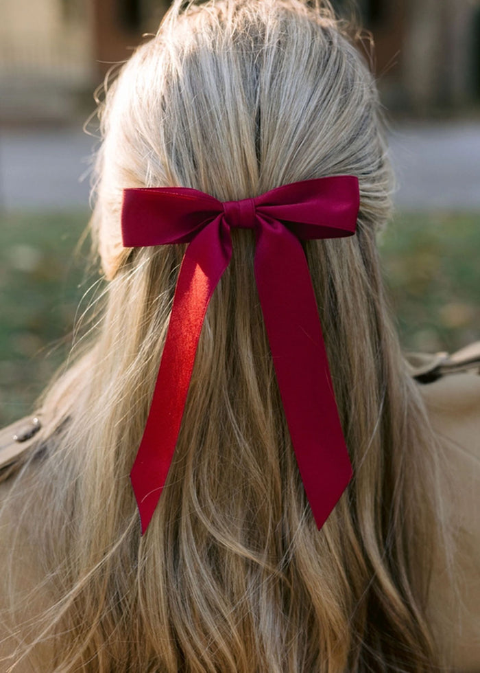 Florence Medium Matte Satin Bow - Merlot