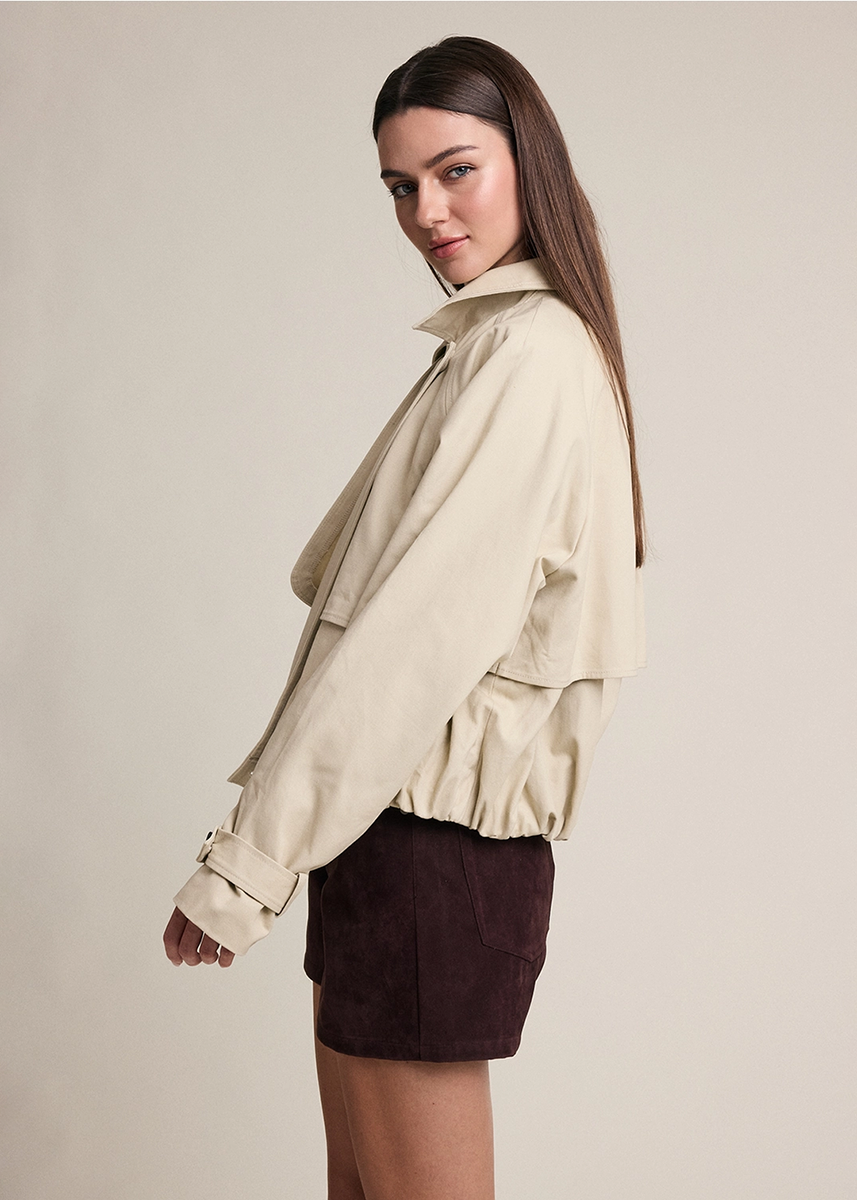 Bridget Short Jacket - Khaki Beige