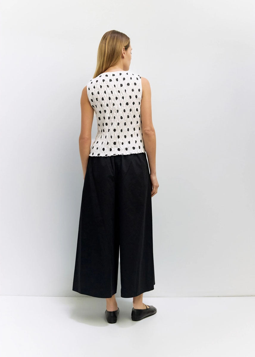 The Natalie Top - White & Black Dot