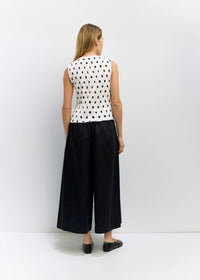 The Natalie Top - White & Black Dot