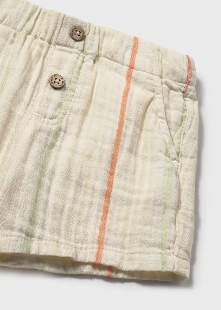 Percy Wide Leg Linen Shorts - Stripe