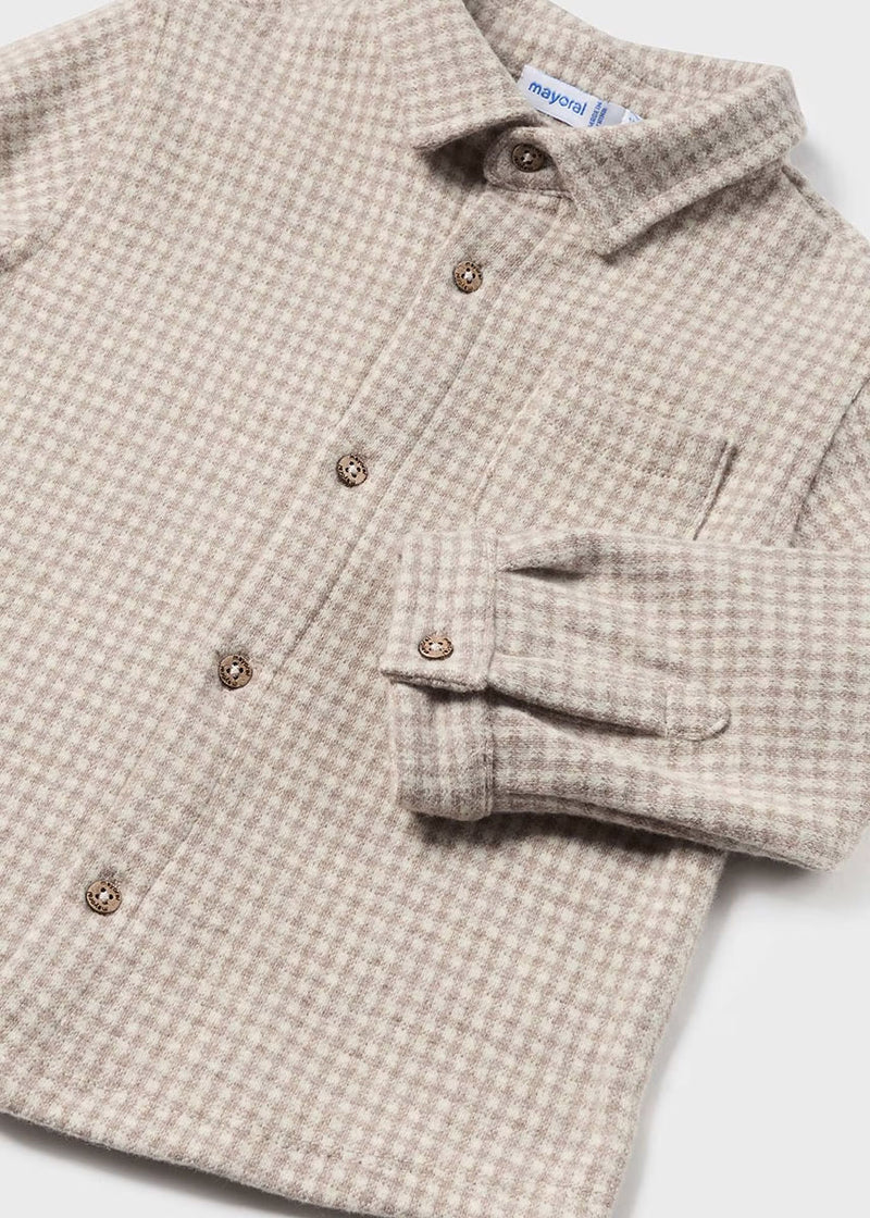 Rowen Jacquard Button-Down - Heather Latte