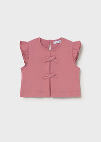 Carly Rib Knit Tie Top - Blush