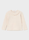 Fawn Ribbed Ruffle Top - Heather Milk