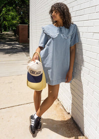 Wendy Ruffled Denim Mini Dress - Light