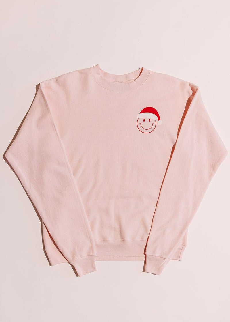 Santa Baby Holiday Long Sleeve Crewneck Sweatshirt - Pink