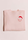 Santa Baby Holiday Long Sleeve Crewneck Sweatshirt - Pink