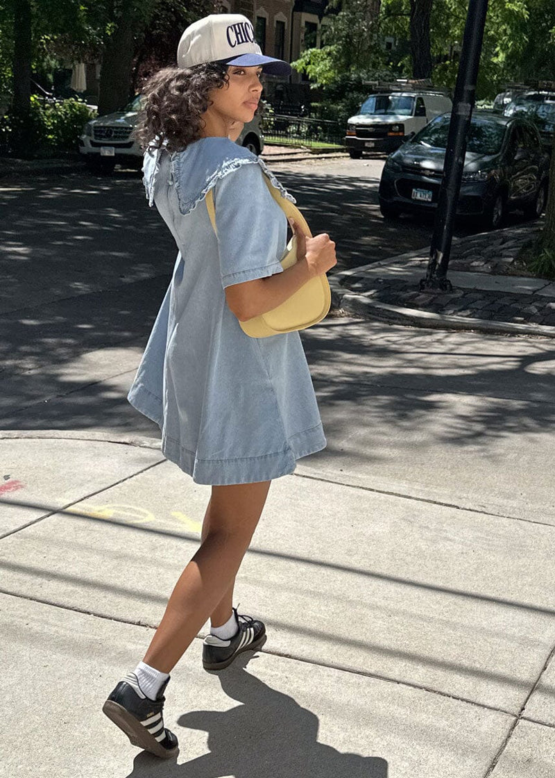 Wendy Ruffled Denim Mini Dress - Light