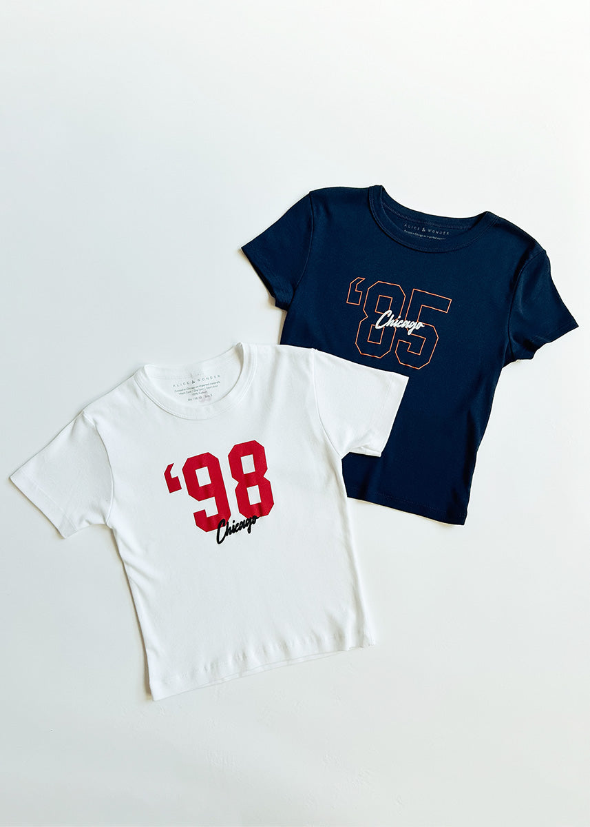 '85 Chicago Baby Tee - Navy
