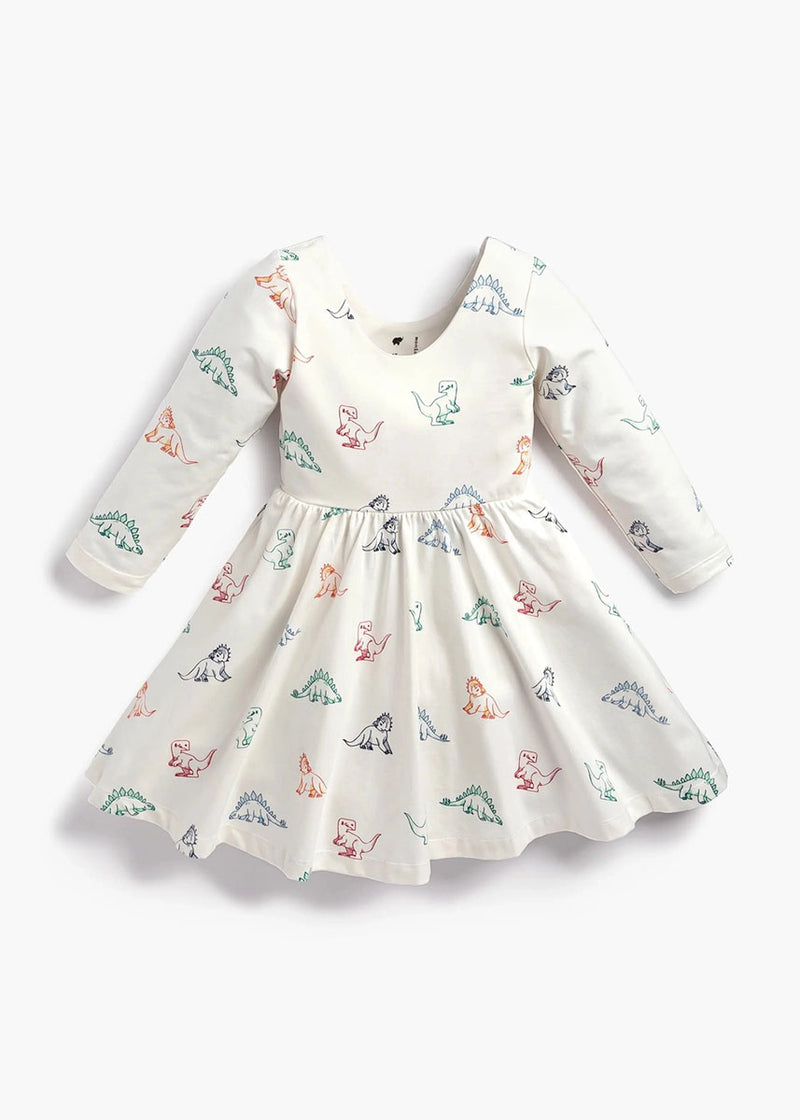 Let's Dance Long Sleeve Dress - Primary Dinos