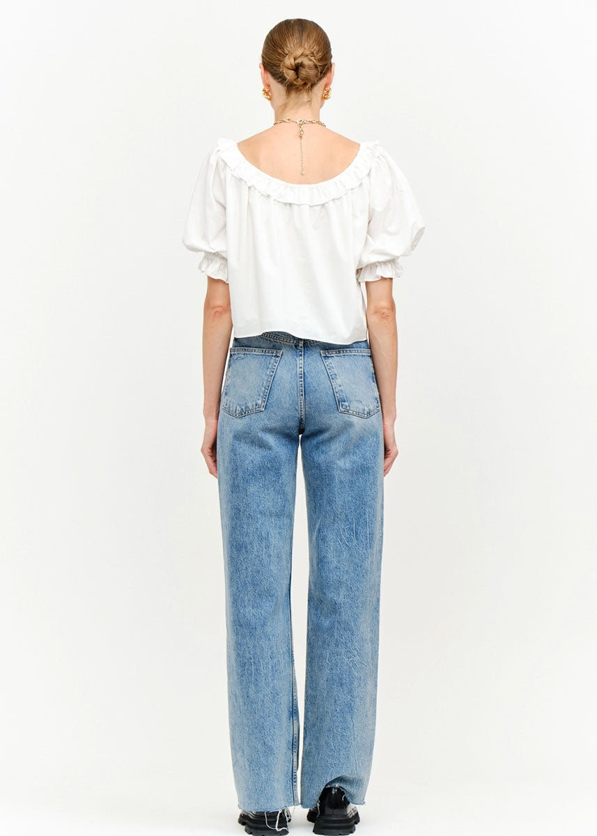 Bijou Puff Sleeve Top - Off White