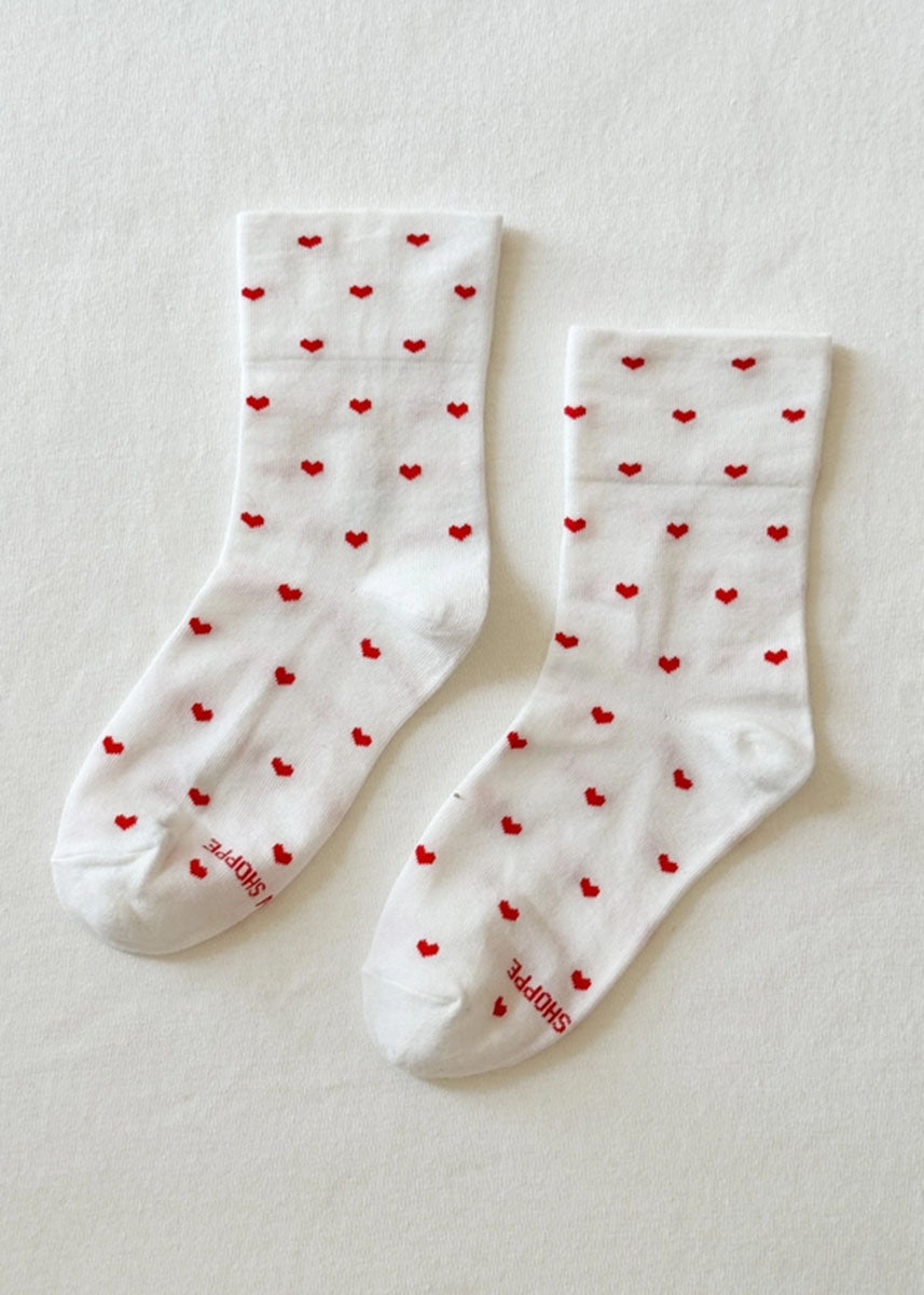 Sneaker Socks - Red & White Heart