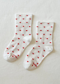 Sneaker Socks - Red & White Heart