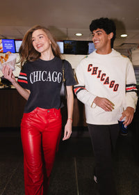 Blackhawks Boxy Crop Tee - Black