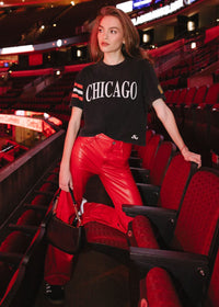 Blackhawks Boxy Crop Tee - Black