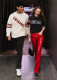 Blackhawks Boxy Crop Tee - Black