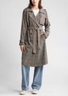 Shinely Trench Coat - Brown Plaid Mix
