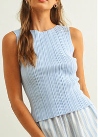 Sabine Ribbed Tank - Baby Blue