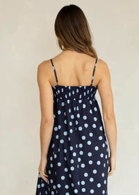 Ari Dot Maxi Dress - Midnight