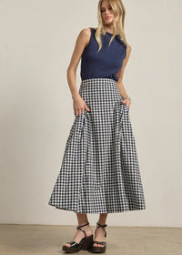 Brinley Gingham Midi Skirt