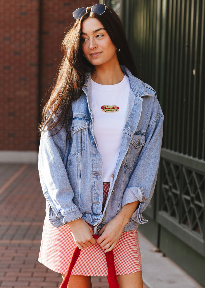 Hot Dog Beaded Baby Tee