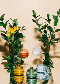 Beam White Glass Candle - Cotton & Teak 3oz