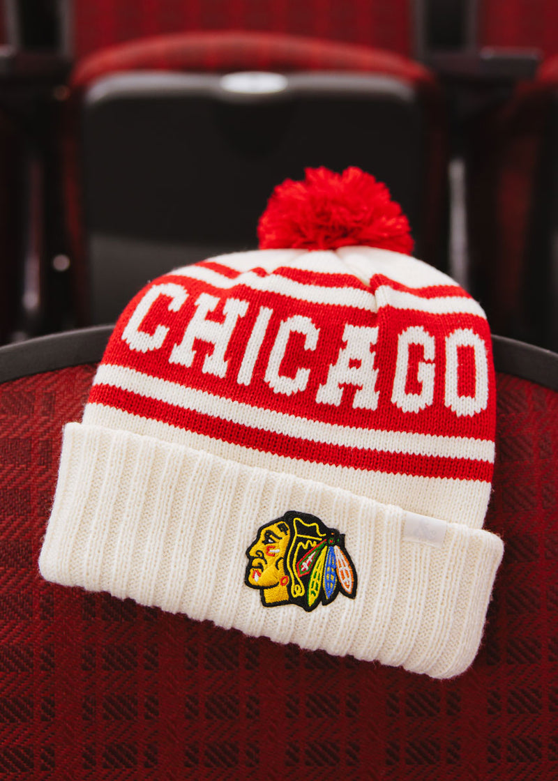 Adult Chicago Blackhawks Varsity Beanie - Red