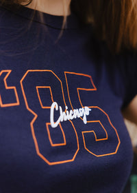 '85 Chicago Baby Tee - Navy