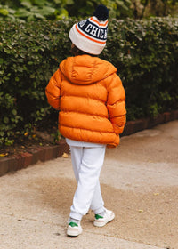 Youth Mad Hatter Chicago Varsity Beanie - Navy & Orange