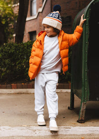 Toddler Mad Hatter Chicago Varsity Beanie - Navy & Orange