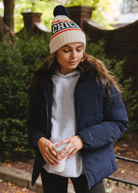 Adult Mad Hatter Chicago Varsity Beanie - Navy & Orange