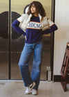 Chicago Vintage Block Stripe Sweater - Navy