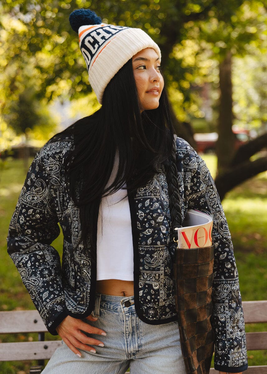 MAD HTR Chicago Varsity Beanie - Adult - Navy & Orange