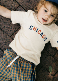 Sweet Home Chicago Oversized Tee - Orange & Navy