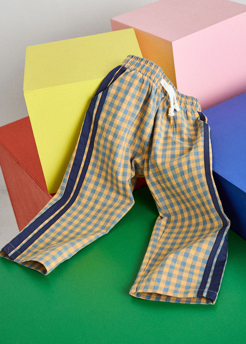Gingham Stripe Pant - Blue & Orange